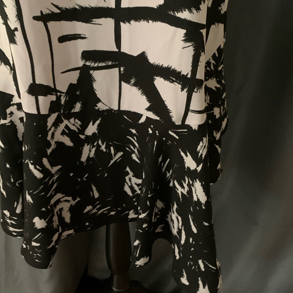 BCBGMaxAzria Black and White Midi Dress - Picture 4 of 8